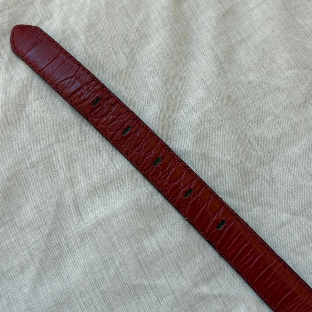 Liz Claiborne Vintage Leather Red Belt with Gold Buckle Women Large - Picture 4 of 7